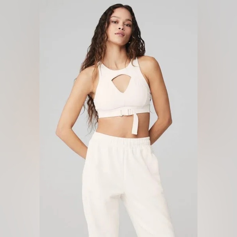 Alo Yoga catch the vibe Top Bra Ivory size Small
